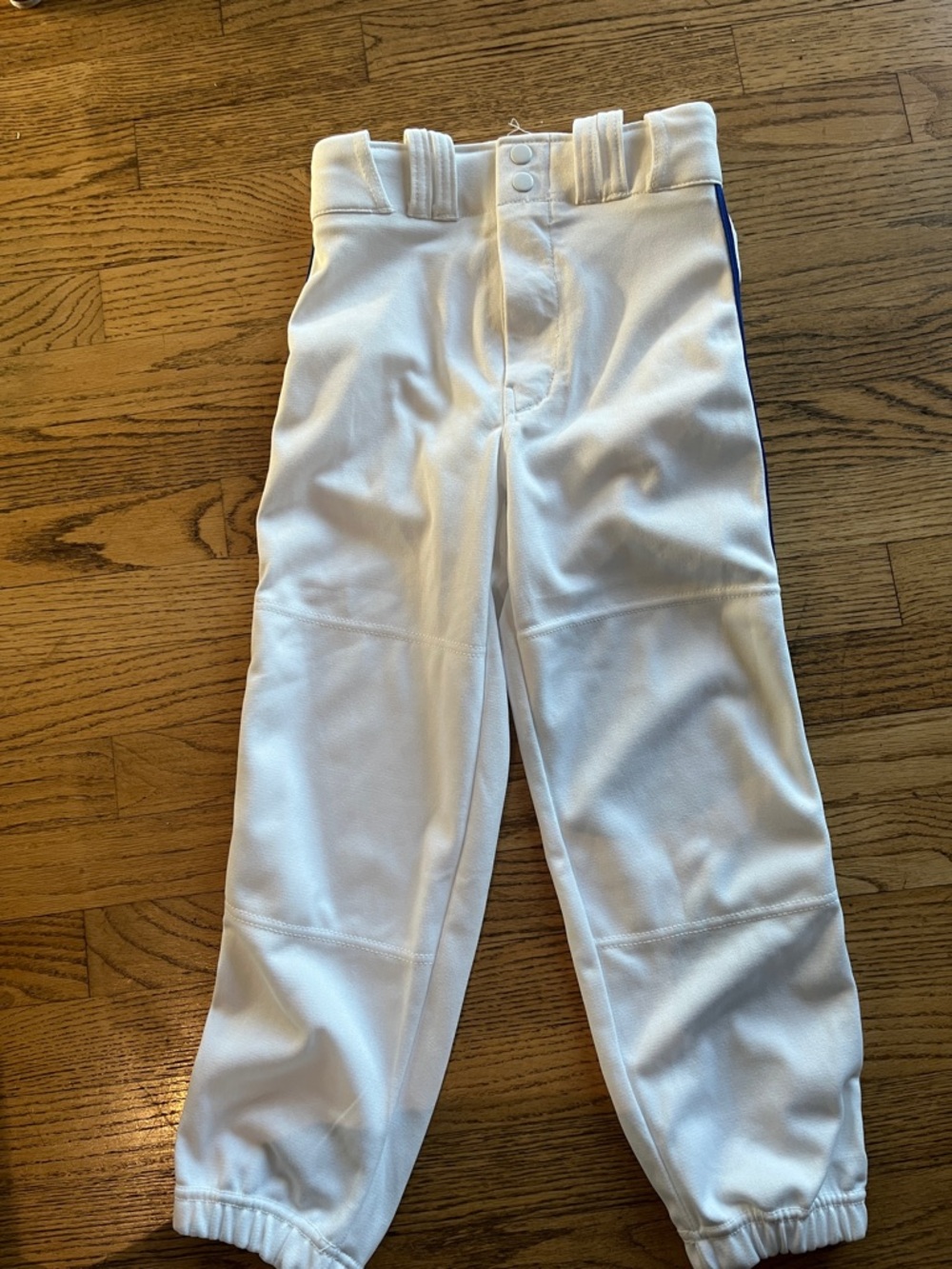 White Athletic Baseball Pants with Side Stripe